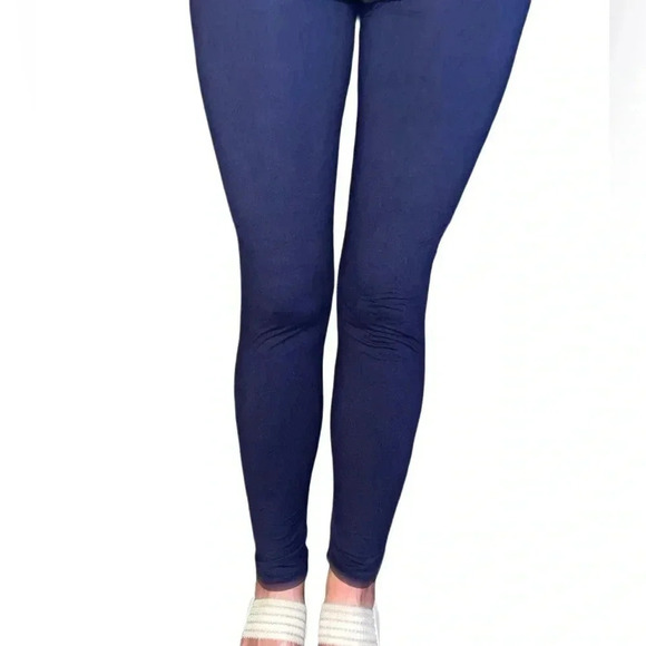 Agnes & Dora Navy Leggings Blue High Quality Buttery Soft Size L - Picture 3 of 4